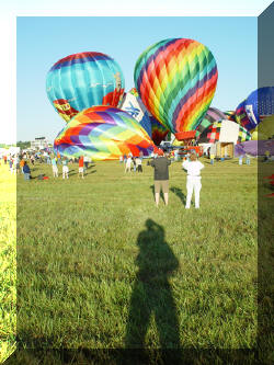 My shadow and some balloons.